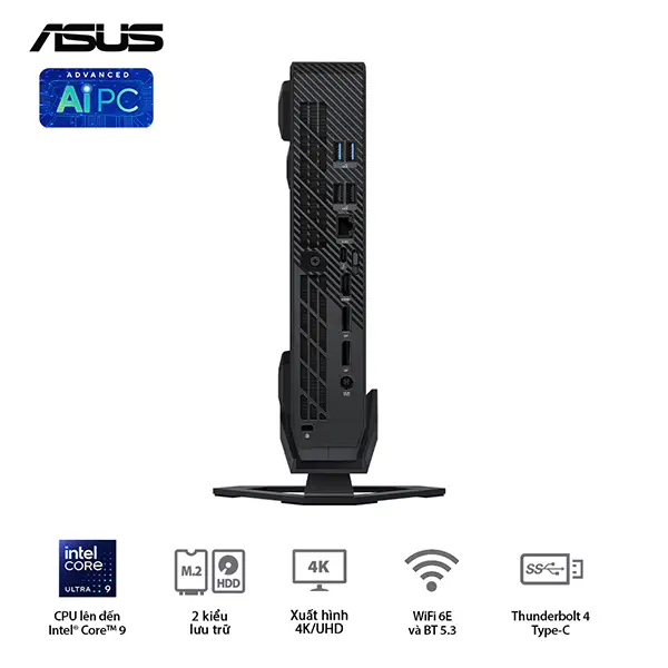 Mini PC ASUS ROG NUC RNUC14SRKU9189A0I (Ultra 9 185H, RTX 4070 8GB, RAM 32GB DDR5, SSD 1TB, Win 11, Wi-Fi 6E)