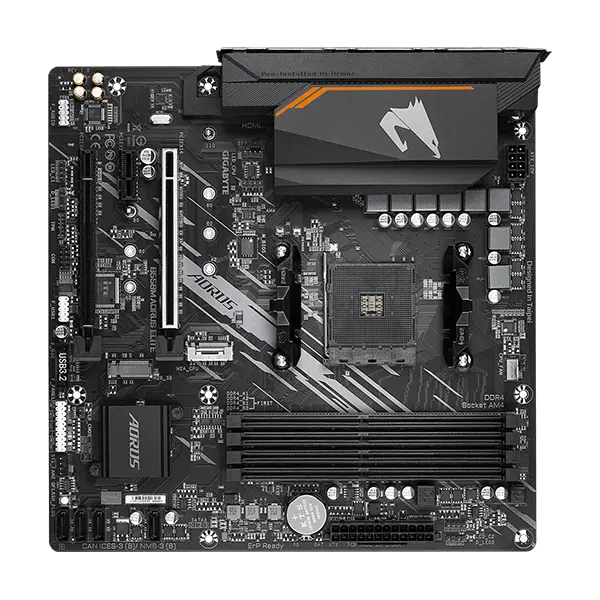 Mainboard Gigabyte B550M AORUS ELITE (Socket AM4, m-ATX, 4 khe RAM DDR4, 1 x DVI-D, 1 x HDMI)
