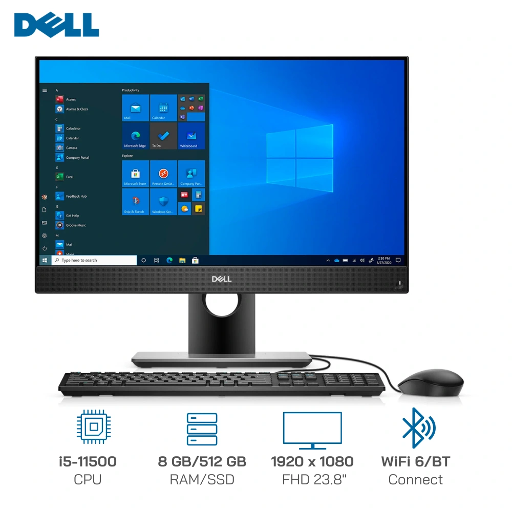PC Dell OptiPlex 7490 AIO Touch [ Core i5-11500, Ram 8GB, SSD 512GB/ LCD WL+BT ]