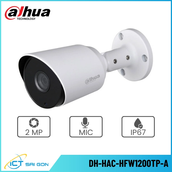 Camera HDCVI DAHUA DH-HAC-HFW1200TP-A 2MP Tích Hợp Mic/OSD
