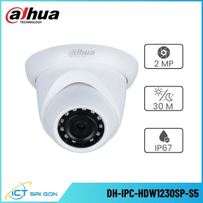Camera IP DAHUA DH-IPC-HDW1230SP-S5 2MP Bán cầu Hỗ trợ ONVIF/PoE