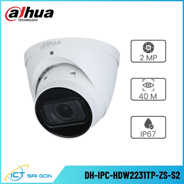 Camera IP DAHUA DH-IPC-HDW2231TP-ZS-S2 2MP Hỗ trợ Onvif/PoE IP67