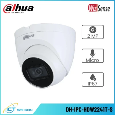 Camera IP DAHUA DH-IPC-HDW2241T-S 2MP Tích hợp Mic Onvif/PoE IP67
