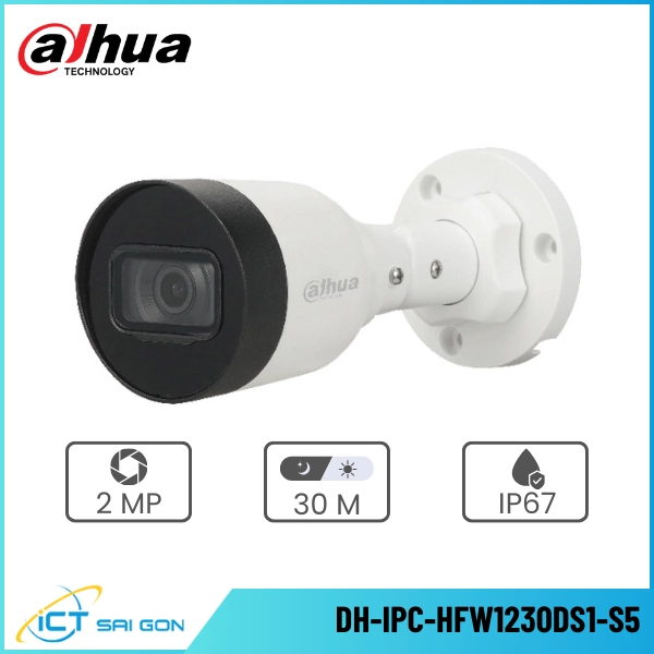 Camera IP DAHUA DH-IPC-HFW1230DS1-S5 2.0MP Thân Trụ
