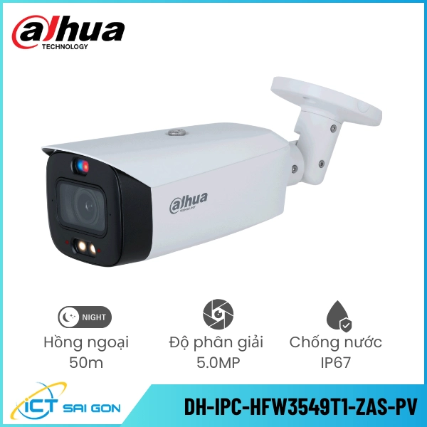 Camera IP DAHUA DH-IPC-HFW3549T1-ZAS-PV 5MP Full Color