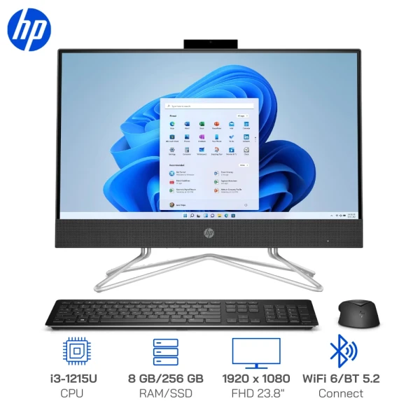 PC HP 200 Pro G4 AIO [Core i3-1215U, Ram 8GB, SSD 256GB, Win11H, LCD 21.8 FHD] 74S22PA