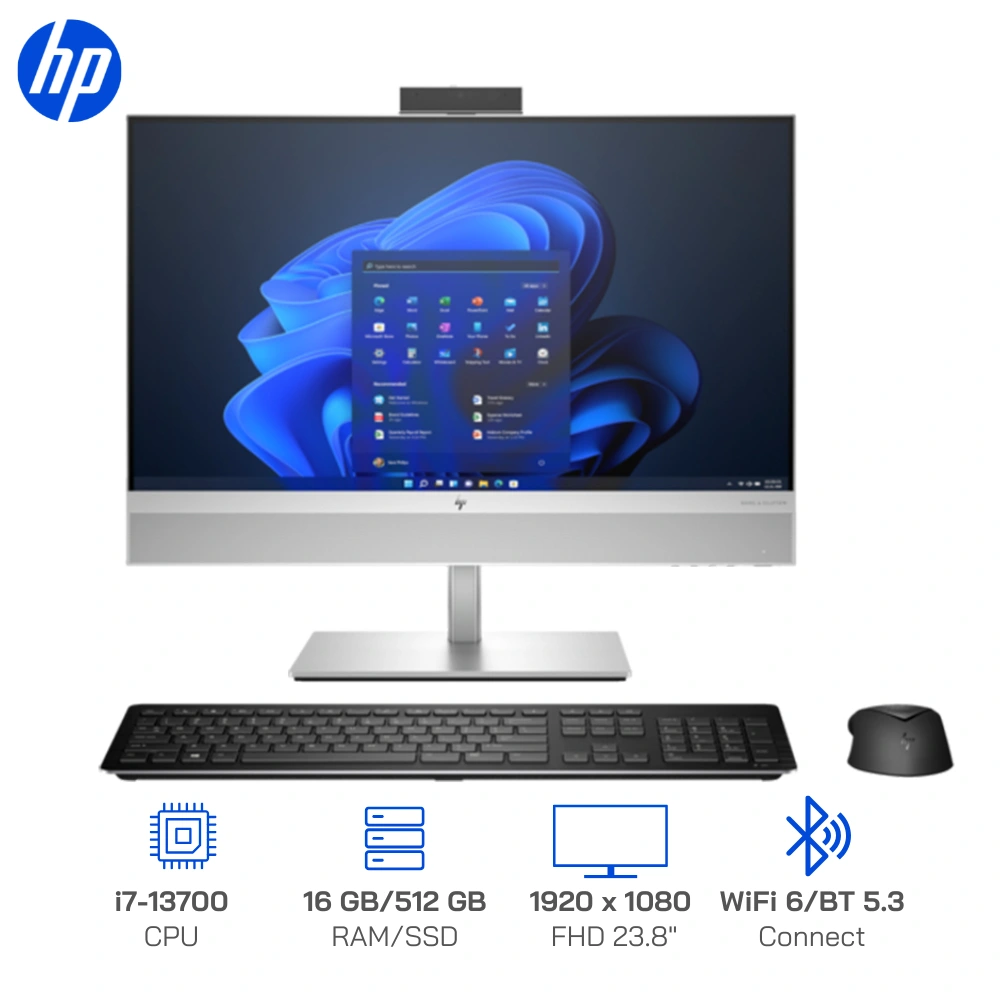 PC HP EliteOne 840 G9 AIO Core i7-13700, Ram 16GB, SSD 512GB, Win 11 Home, WiFi, Màn hình 23.8″ FHD, 8W8J4PA