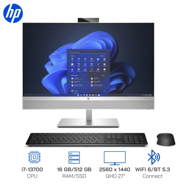 (PC) HP EliteOne 870 G9 AIO i7-13700, Ram 16G, SSD 512G, Màn hình 27.0 QHD, W11H / VGA 4G_RTX3050Ti 8W302PA