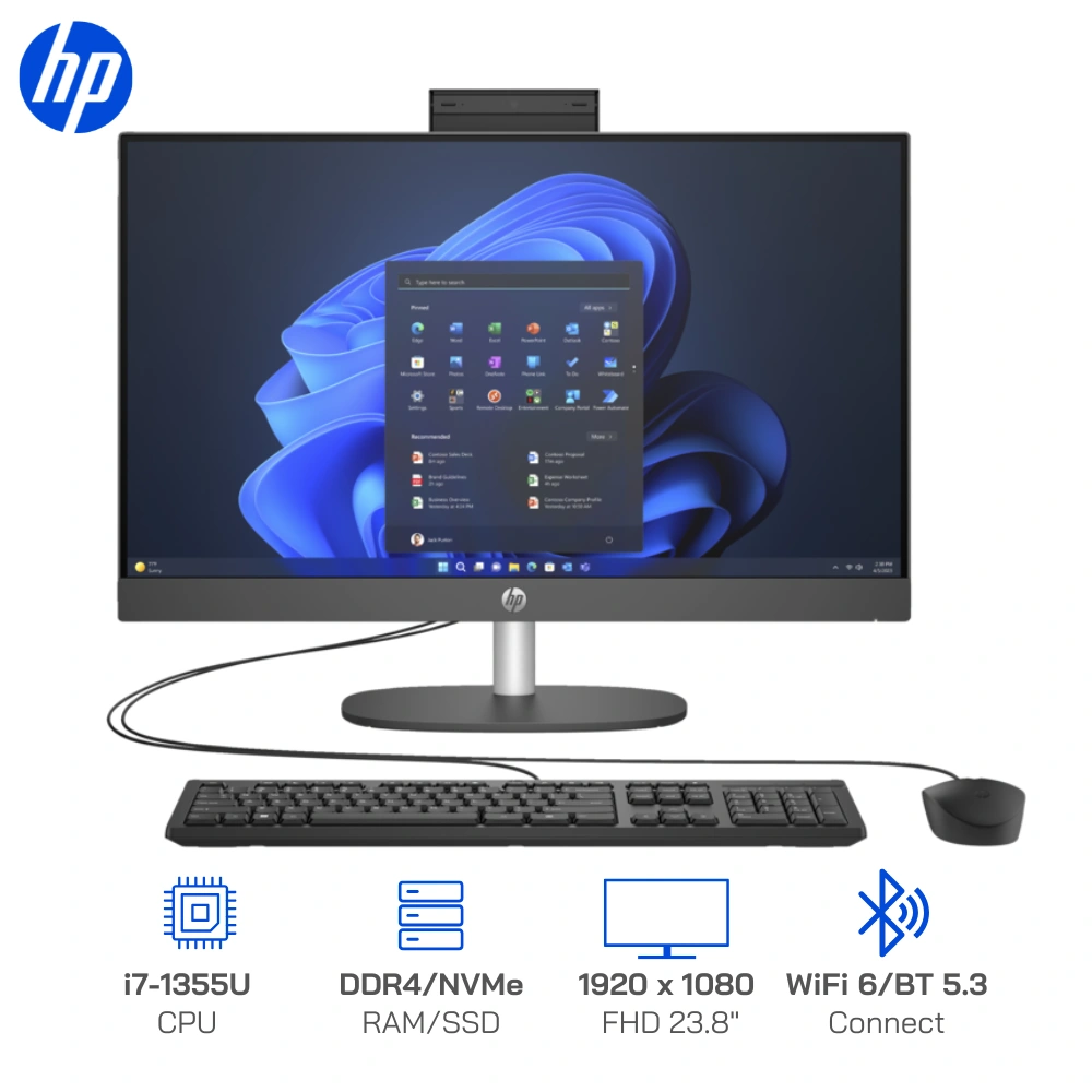 PC HP Proone AIO 240 G10 Core i7-1355U, Ram 8GB, SSD 256GB, Win 11, WiFi, LCD 23.8″ FHD, 8W8K0PA