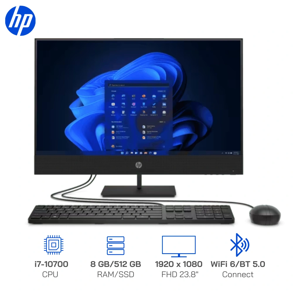 PC HP ProOne 400 G6 AIO Touch [Core i7-10700, Ram 8G, SSD 512G, VGA 2G R630, LCD 23.8 FHDT ] 230T1PA