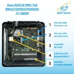 Mini PC Asus NUC12 PRO Tall RNUC12WSHI700000I/ i7-1260P/ 2xDDR4-3200/ 2x HDMI 2.1/2x Thunderbolt/ VESA MOUNT