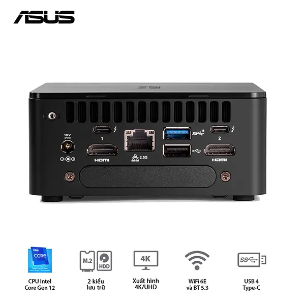 Mini PC Asus NUC12 PRO Tall RNUC12WSHI700000I/ i7-1260P/ 2xDDR4-3200/ 2x HDMI 2.1/2x Thunderbolt/ VESA MOUNT