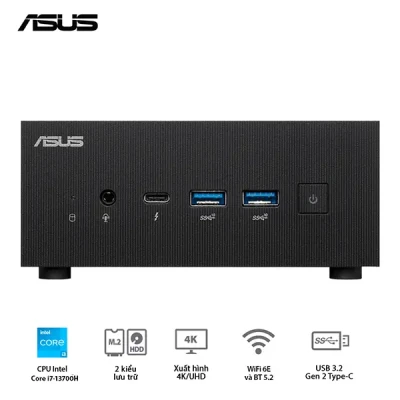 Mini PC Asus PN64-B-S7210MV (Core i7-13700H, Ram DDR5/ NVME, SATA 2.5/ Wi-Fi 6 (Gig+)/ Bluetooth® 5.0, HDMI)