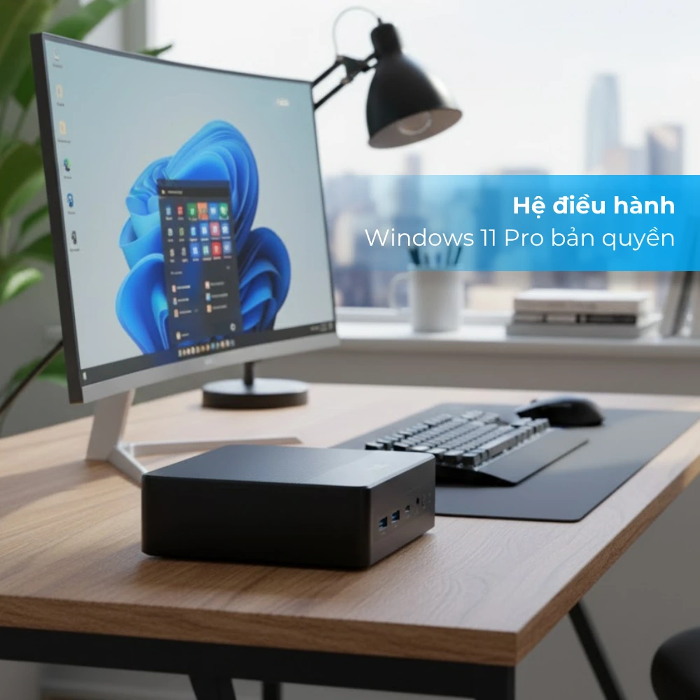 Mini PC AOC Moss M3 N150 Custom (8GB DDR4/ 512GB M.2 / WIFI 6+ Bluetooth/ 2 cổng LAN 2.5Gbps)