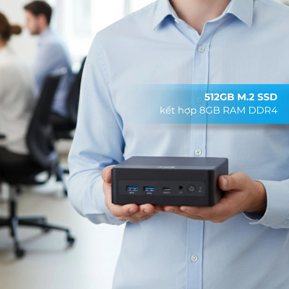 Mini PC AOC Moss M3 N150 Custom (8GB DDR4/ 512GB M.2 / WIFI 6+ Bluetooth/ 2 cổng LAN 2.5Gbps)