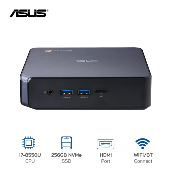 Máy Bộ Mini Asus Chromebox Gen 3, Core i7-8550U, Ram 8GB, SSD 256GB NVME, Wifi-BT, HDMI, Win 10