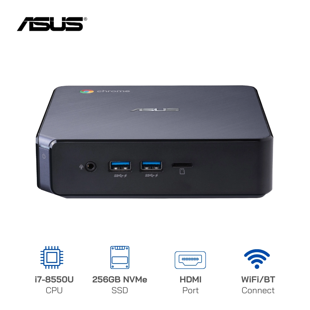 Máy Bộ Mini Asus Chromebox Gen 3, Core i7-8550U, Ram 8GB, SSD 256GB NVME, Wifi-BT, HDMI, Win 10