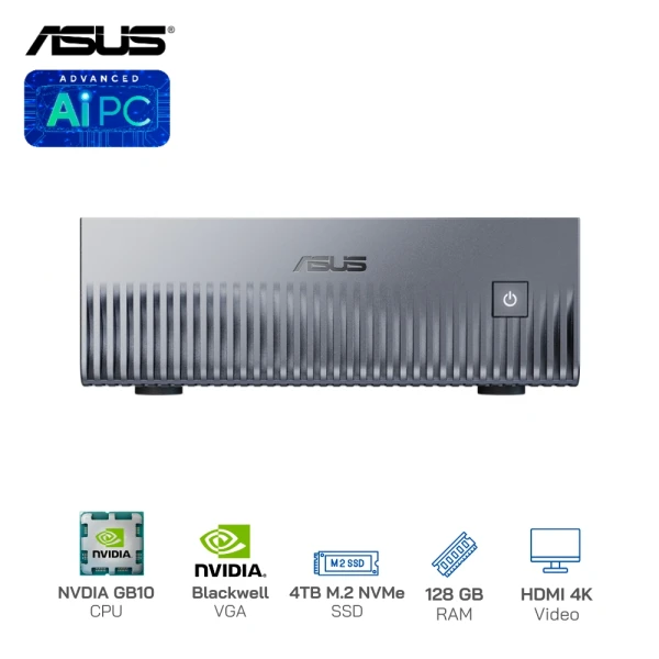 Mini PC AI ASUS Ascent GX10 GX10-GG0036BN (NVIDIA GB10/128GB RAM/4TB NVMe SSD)