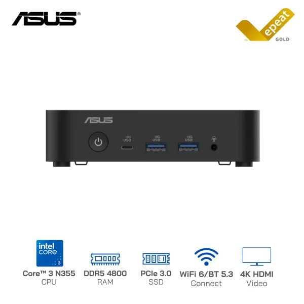 Asus NUC 14 Essential N355 RNUC14MNK3500000 Core3 N355(8C/8T) | RAM DDR5 | PCIe® 3.0 | Wi-Fi 6E/HDMI/DisplayPort