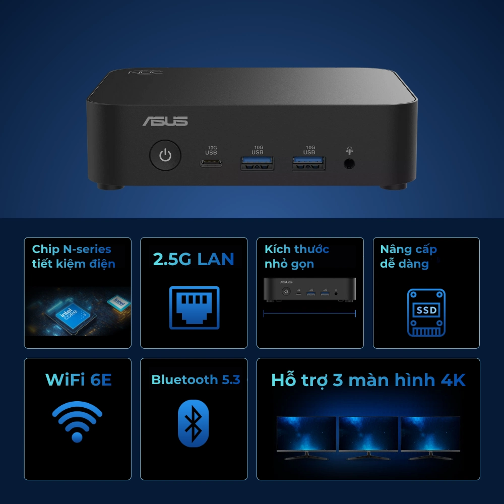 Asus NUC 14 Essential N355 RNUC14MNK3500000 Core3 N355(8C/8T) | RAM DDR5 | PCIe® 3.0 | Wi-Fi 6E/HDMI/DisplayPort