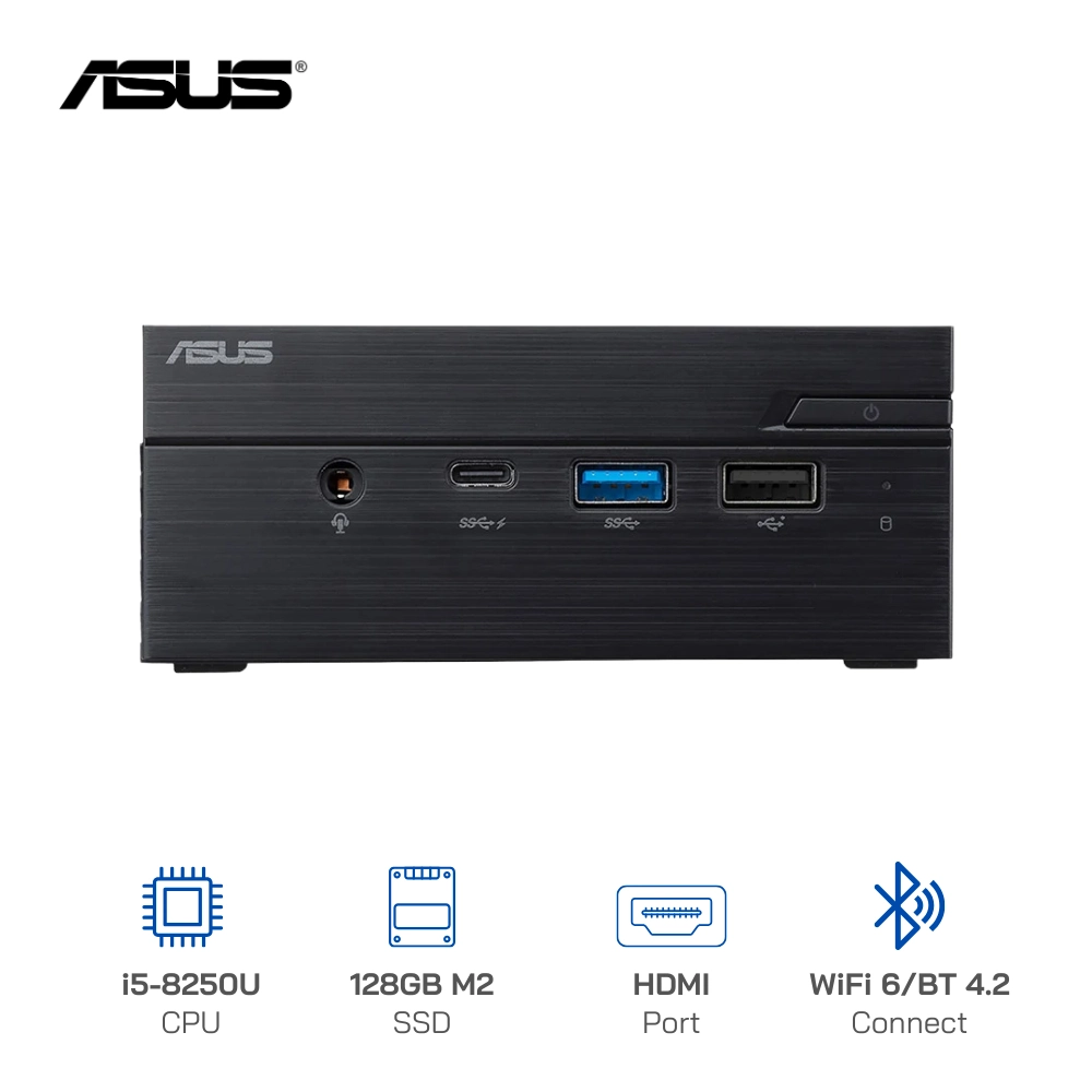 Mini PC ASUS PN60 (Intel Core i5-8250U/ Ram 8G/ SSD 128G/ Free DOS/WiFi 802.11ac)