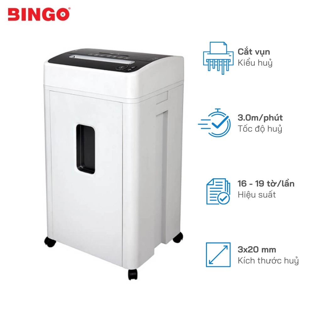 Máy hủy tài liệu Bingo C42CD - Hủy vụn nhanh, an toàn, tiện lợi