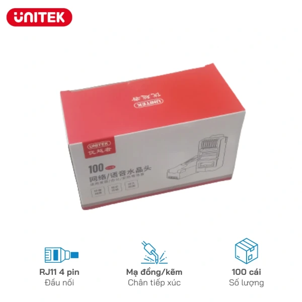 Đầu Mạng Điện Thoại RJ11 Unitek