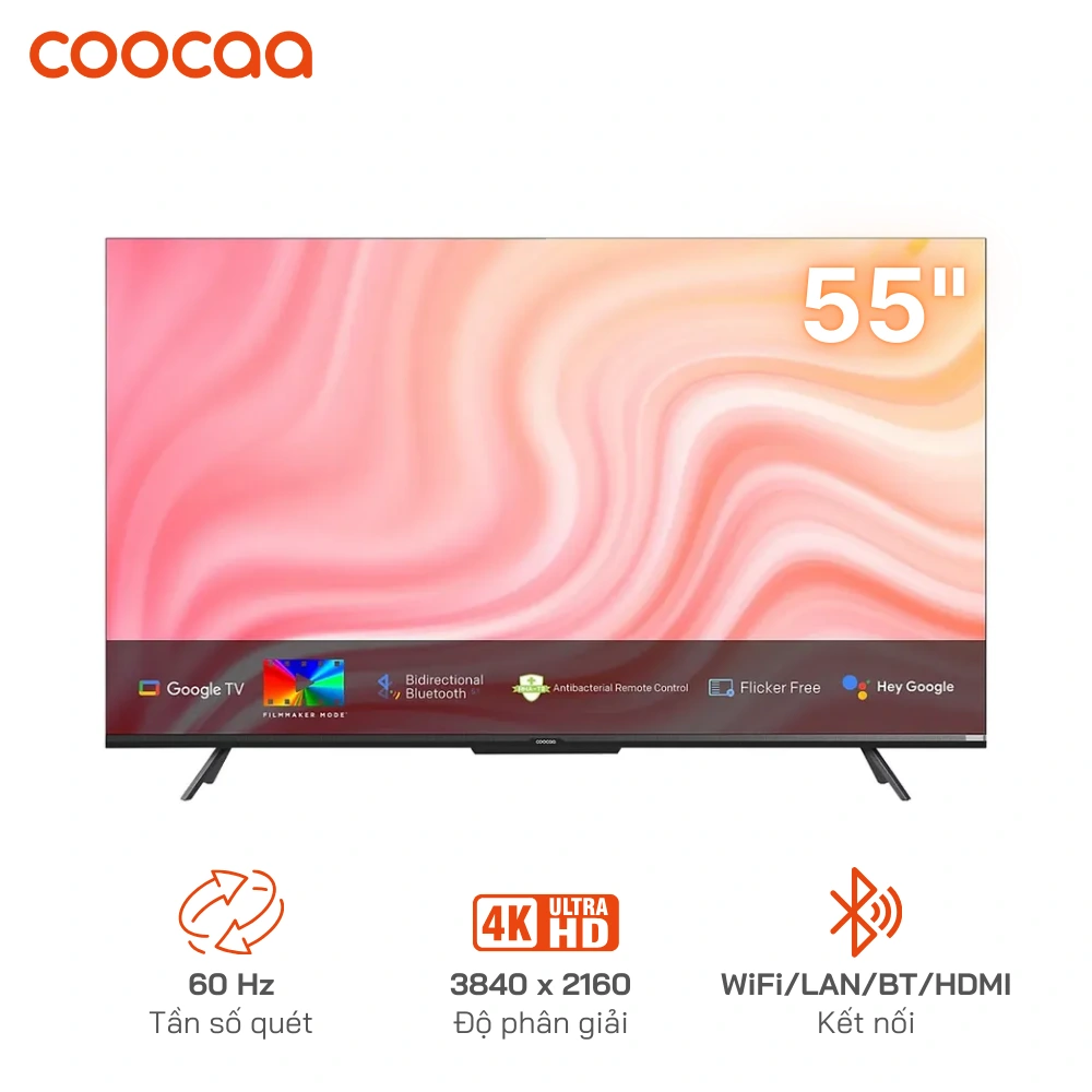 Google Tivi Coocaa 55Y72 4K 55 inch Chính Hãng - Giá Rẻ