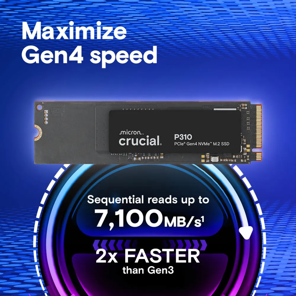 Ổ cứng SSD NVMe Crucial P310 1TB M.2 PCIe Gen4 x4 | R/W: 7100/6000 Mbps