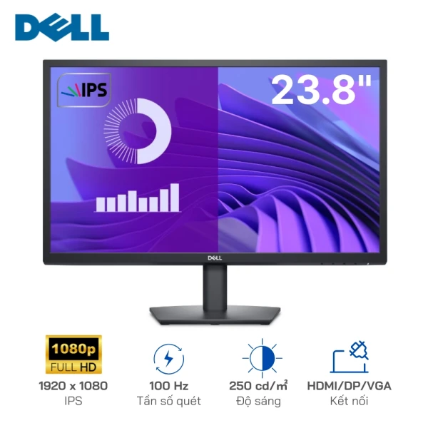 Màn hình Dell E2425HM 23.8 inches | IPS | FHD | 100Hz | 5m. Kết nối HDMI/VGA/DP