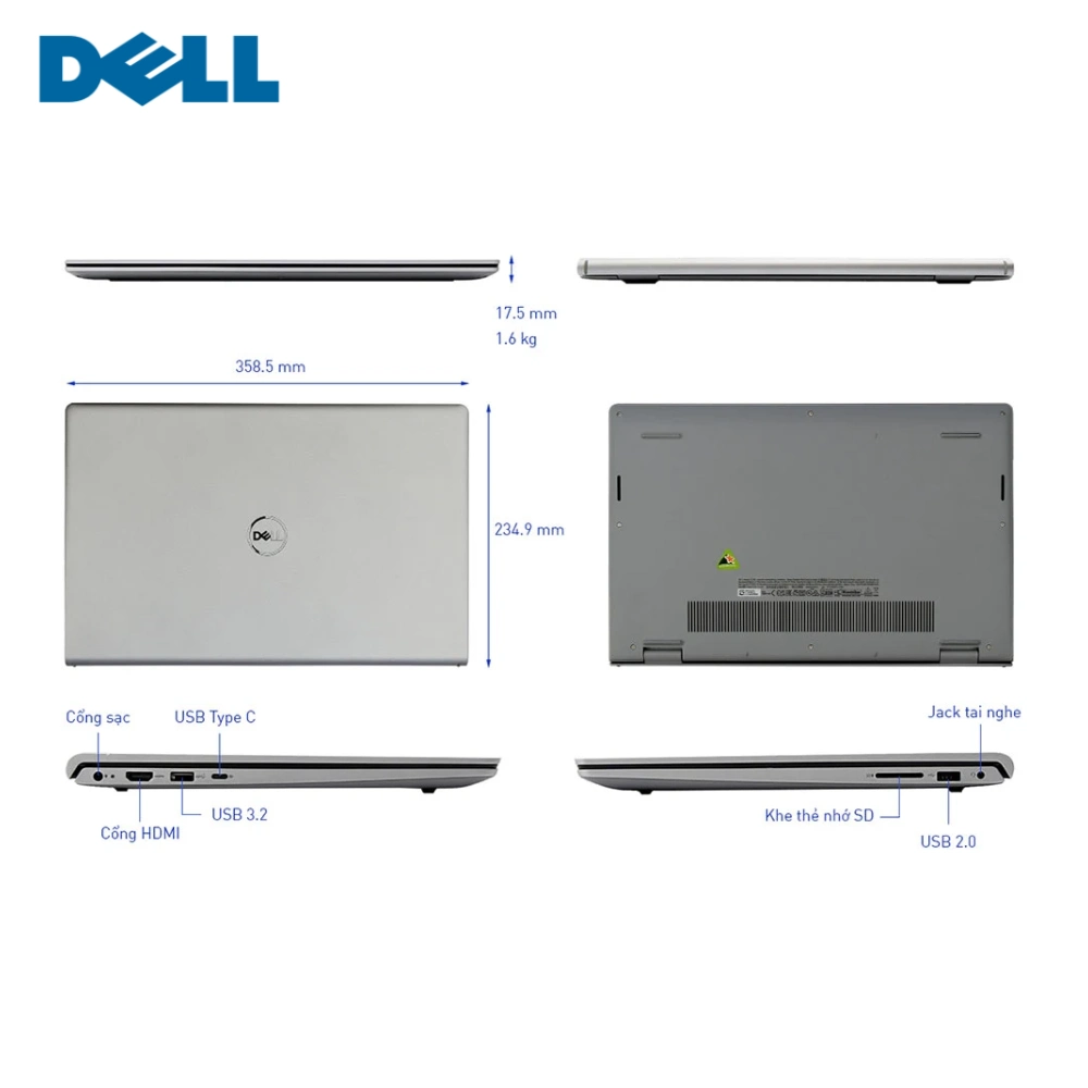 Laptop Dell Inspiron 15 3530 i3-1305U, RAM 8GB DDR4, SSD 512GB NVMe, Màn hình 15.6" FHD