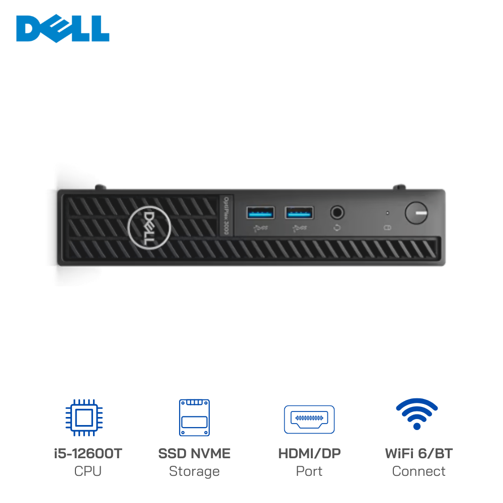 Máy bộ Mini PC Dell Optiplex 3000 Micro Desktop Core i5-12600T, Ram 16GB, SSD 256GB, Wifi + Bluetooth 6E, 99%