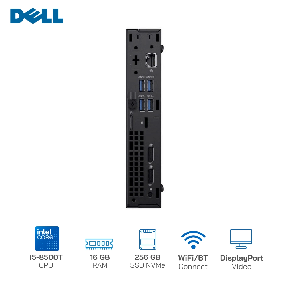 Mini PC DELL Optiplex 5060 Micro i5-8500T/ Ram16GB/ SSD 256GB NVMe, WiFi, Bluetooth