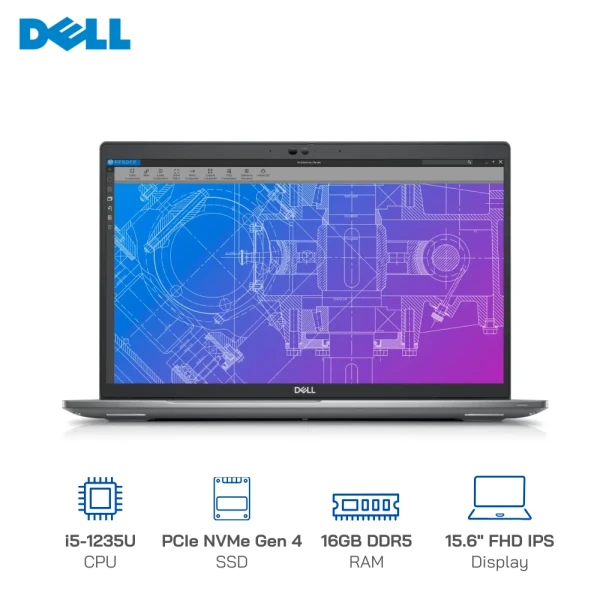 Máy trạm Dell Precision 3570 Core I5-1235U, Ram 16GB, SSD 256GB, Màn hình 15.6" FHD, VGA Nvdia T550 4G, Win 10, Wifi 6