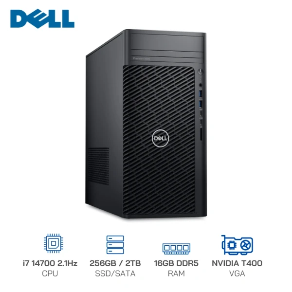 Máy tính bàn Dell Precision 3680 Tower (i7 14700 2.1GHz/ 16GB DDR5/ 256GB SSD/ 2TB SATA/ NVIDIA T400 / Ubuntu 22.04)