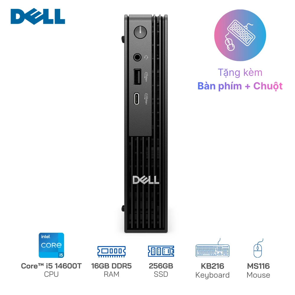 Mini PC Dell Pro Micro QCM1250 i5 14600T | 16GB DDR5 | 256GB SSD | VESA mount | Xuất hình: HDMI/DisplayPort
