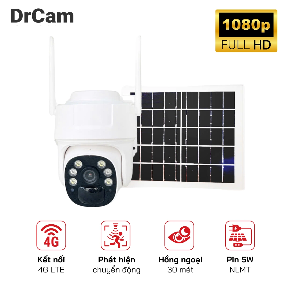 Camera Giám Sát 4G Năng Lượng Mặt Trời 5W Giá Rẻ