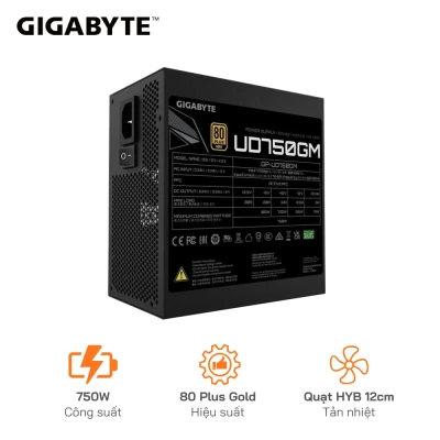 Nguồn GIGABYTE UD750GM - 750W Gold - Công Suất Thực 90% - Full Modular
