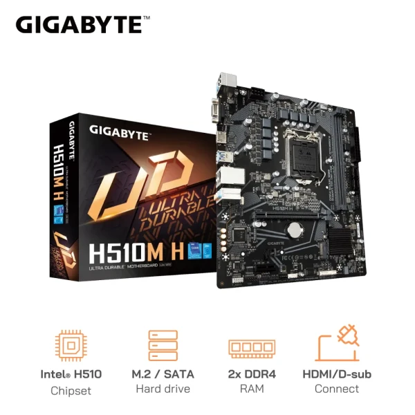 Mainboard GIGABYTE H510M-H 2x DDR4 RAM / M.2 NVMe SATA / HDMI VGA