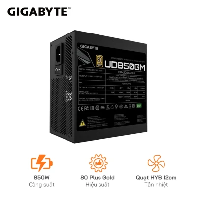 Nguồn GIGABYTE UD850GM 850W Gold - Công Suất Thực 90% - Full Modular