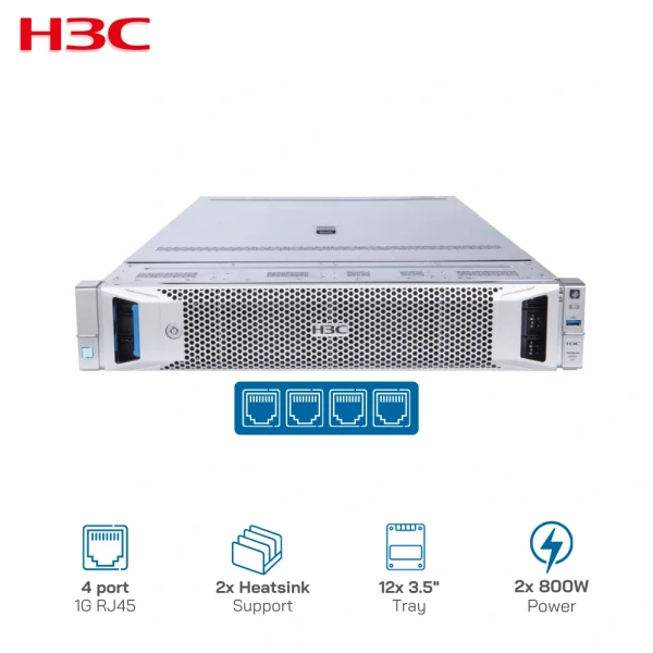 Máy chủ cũ H3C R4900 G3/2 x heatsink/12 x tray 3.5″/2 x PSU 800w