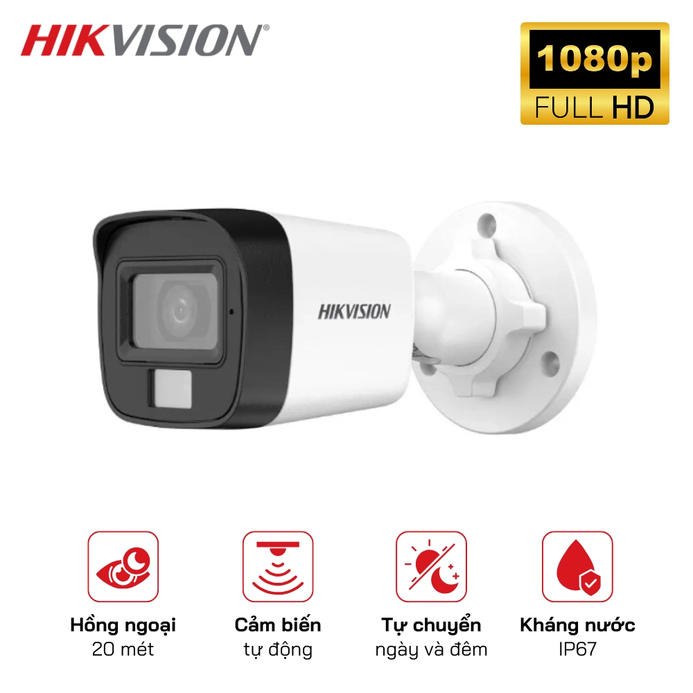 Camera HD-TVI HIKVISION DS-2CE16D0T-EXLPF 2MP Dual Light