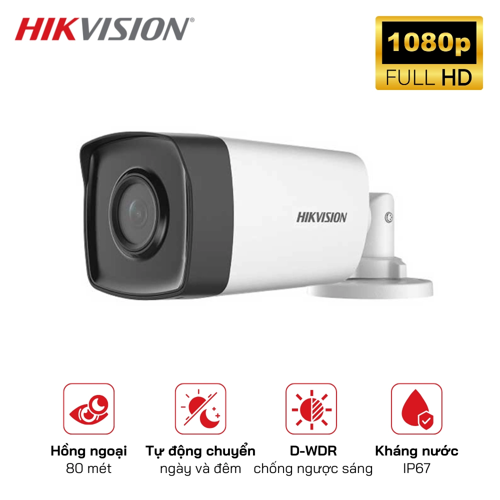 Camera HD-TVI HIKVISION DS-2CE17D0T-IT5 2MP IR 80M