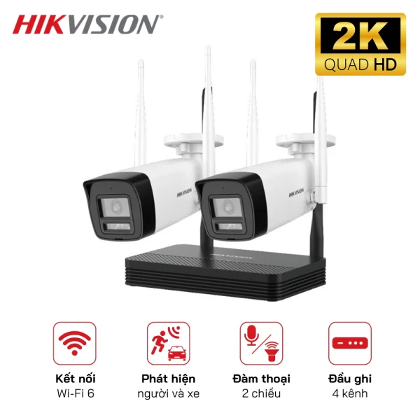 Bộ Kit 2 camera Wifi 4MP Hikvision DS-J142I(STD)/NKS424W0H