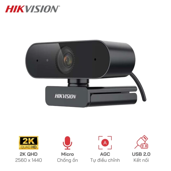 Webcam Hikvision DS-U04 2K - Tích hợp Mic, chuyên dùng cho học online