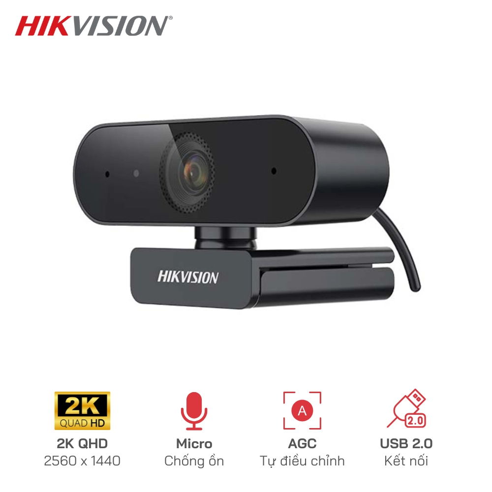 Webcam Hikvision DS-U04 2K - Tích hợp Mic, chuyên dùng cho học online