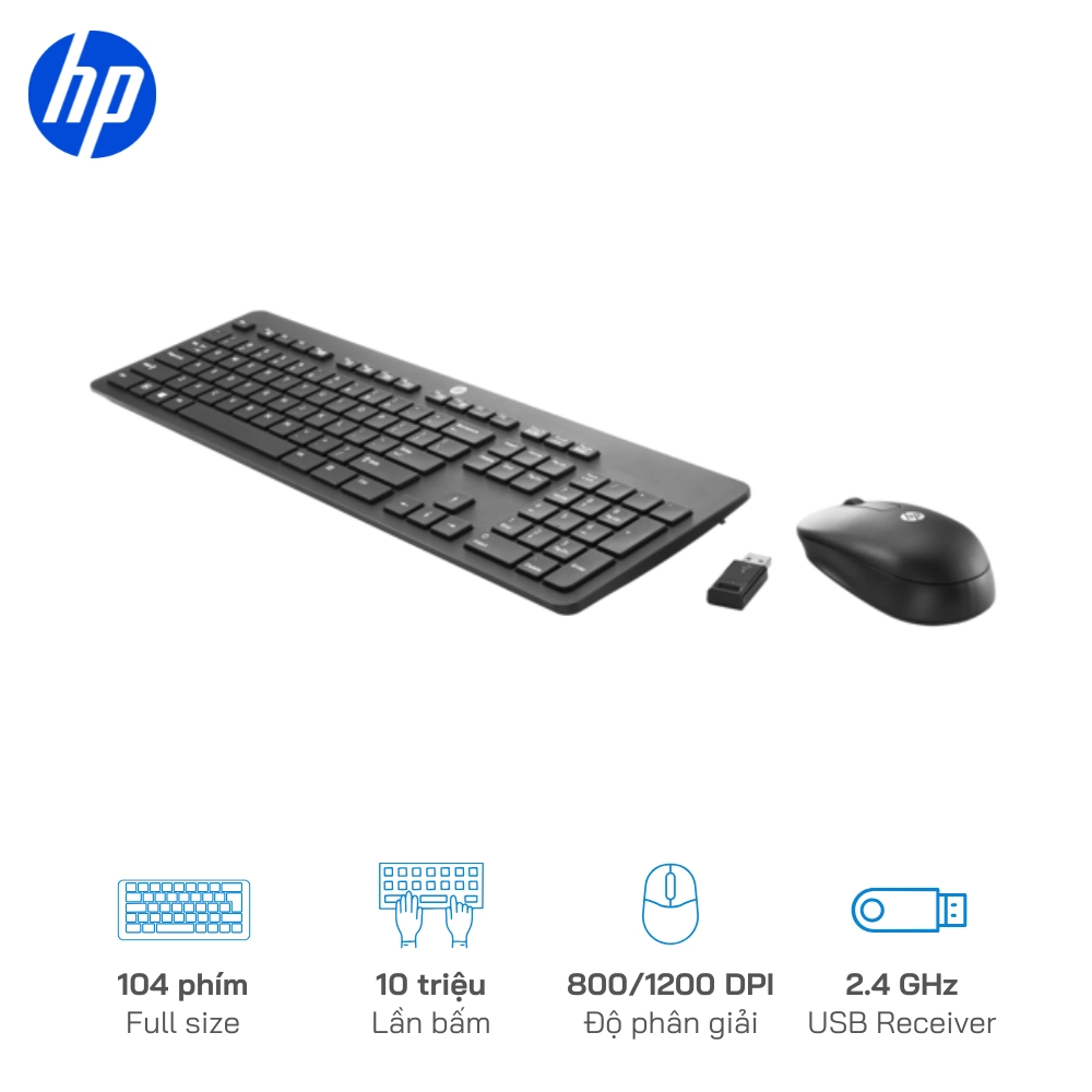 Combo phím chuột HP Slim Wireless Keyboard and Mouse Kit 803183-kd1