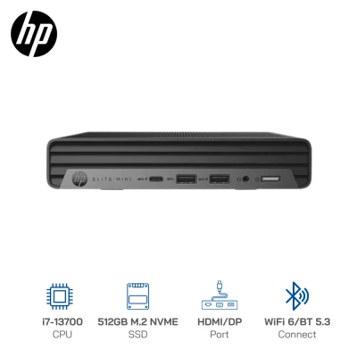 Máy bộ Mini HP Elite Mini 800 G9 Core i7 13700, Ram 8GB, SSD 512GB, Wifi, Win 11H, 9H090PT