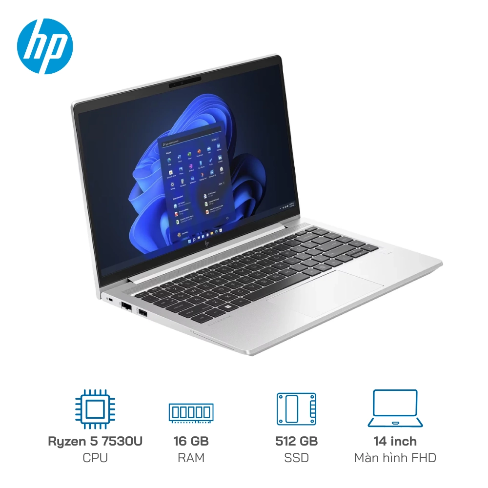 Laptop HP Elitebook 645 G10 Ryzen 5 7530U/AMD Radeon/RAM 16GB/SSD 512GB/14inch FHD