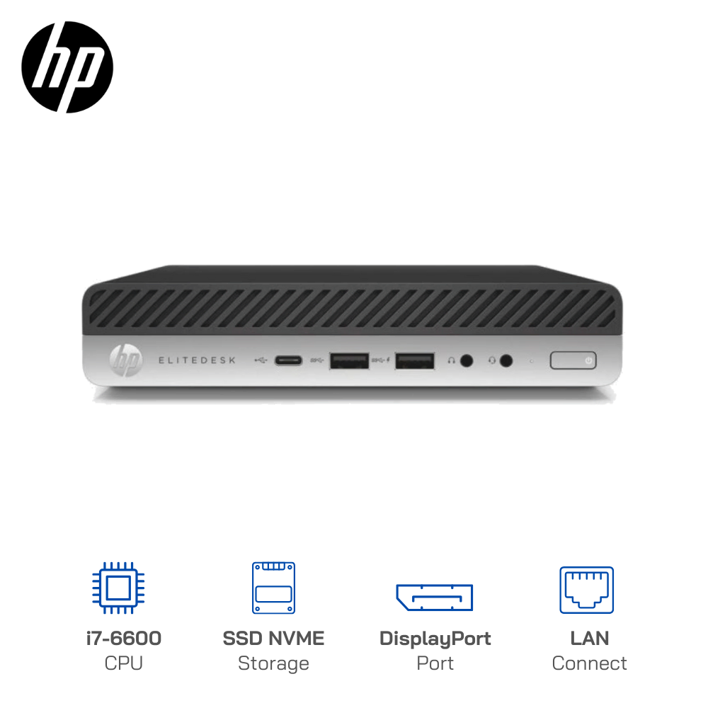 Mini PC HP EliteDesk 800 G3, Core i7-6600, Ram 8GB, SSD 256GB, Wifi